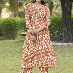 MITTOO Women Abstract Printed Kurta with Palazzo-picture-23