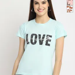 Dreambe Women Pack Of 3 Typography Printed Round Neck Cotton T-shirts-picture-17