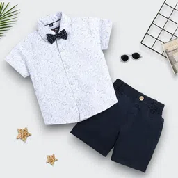 TinyBrezy Kids Printed Short Sleeves Shirt With Shorts-picture-19