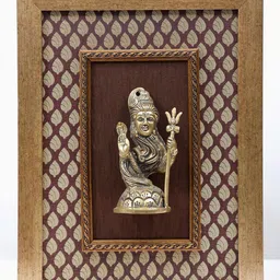 Exotic India Brown & Gold Toned Textured Wooden Framed Hanging Wall Decor-picture-33