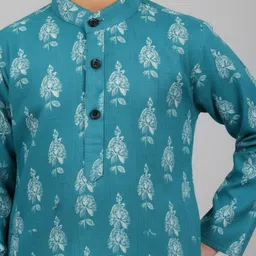 Sangria Boys Printed Mandarin Collar Straight Kurta Set image 5