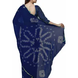 DURGA EMPORIO Dyed Bandhani Chiffon Saree With Blouse image 4