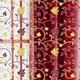 HOMEBREW FURNISHINGS Maroon & Yellow 2 Pieces Printed Door Curtains image 2