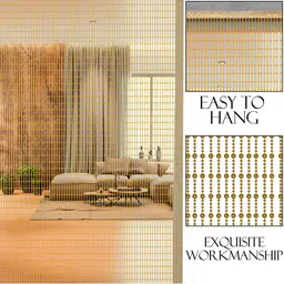 Kuber Industries Gold-Toned Textured Sheer Door Curtain image 4