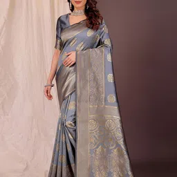 Florence Ethnic Motifs Woven Design Zari Banarasi Saree-picture-13