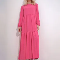 Trend Alacati stili Cuffed Sleeves Tiered Maxi Dress-picture-16