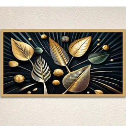 DEKORSTATION Gold-Toned Home Decor Canvas Wall Paintings-image-7