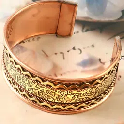 Jewar Mandi Unisex Copper-Plated Cuff Bracelet-picture-10