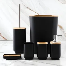 UMAI Black & Brown 6 piece Solid Ceramic Bath Accessories Set-picture-35