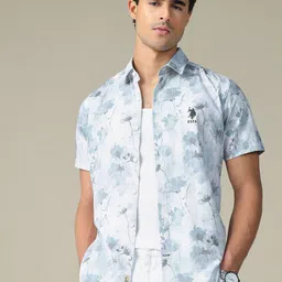 U.S. Polo Assn. Denim Co. Floral Printed Spread Collar Pure Cotton Shirt-picture-26