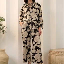 IMANA Printed Pure Cotton Shirt Collar Neck Shirt With Trousers Co-Ords-picture-17