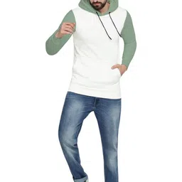 BEYOU FASHION Men Colourblocked Hooded Sweatshirt image 4