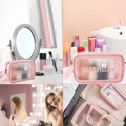 FAVON Pack Of 2 Large & Medium Makeup Pouch image 3