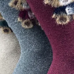 Alexvyan Women Pack Of 3 Panda Design Warm Knitted Calf-Length Socks image 3