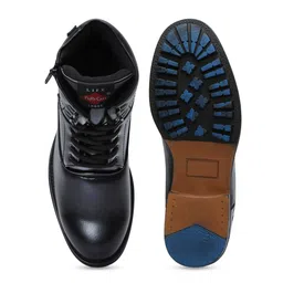 Field Care Men High Top Lace Up Block Heel Biker Boots image 5