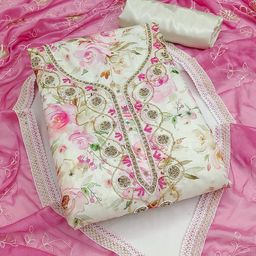 SAINOOR Embellished Semi-Stitched Dress Material-picture-39