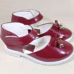 NEW LATEST Girls Maroon & White Slip On With Bow Round Toe Flats-picture-35