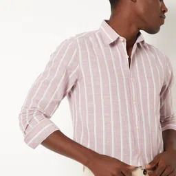 max Men Vertical Striped Spread Collar Casual Shirt image 4