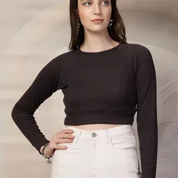 KASSUALLY BASICS Women Cotton Crop Top image 5