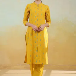 anayna Women Floral Embroidered Cotton Kurta with Palazzo-picture-31