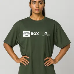 ANTUM Typography Printed Round Neck Short Sleeves Cotton Oversized T-shirt-picture-32