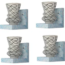 1ST TIME Black & White Colourblocked Wood Contemporary Rectangle Shaped Wall Lamp image 3