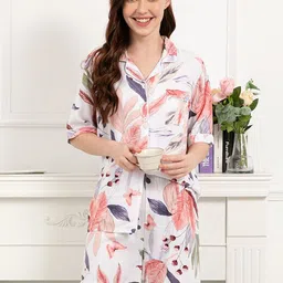 StyleCast Printed Shirt & Shorts Night Suits-picture-12