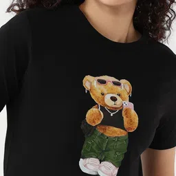 Kraus Jeans Graphic Printed Slim Fit Crop T-shirt image 5