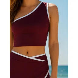 SZN Women One-Shoulder Crop Top & Skirt image 2