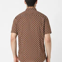 van heusen V Dot Men Floral Printed Spread Collar Pure Cotton Casual Shirt image 2