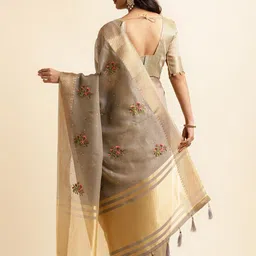 NEGRONI Floral Zari Embroidered Saree image 5