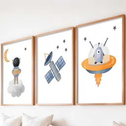 Kotart White & Brown 3 Pieces Cartoon Wooden Wall Art-picture-19