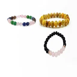 Divine souvenirs Unisex Set Of 3 Artificial Beaded Elasticated Bracelets-picture-29