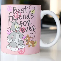 Mr UVD Pink & Grey Cartoon Character Printed Ceramic Glossy Mug 350 ml-picture-37