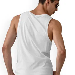 DAB SHARK Printed Cotton Round-Neck Gym Neck DAB-SHARK-02-WHITE-XS image 3