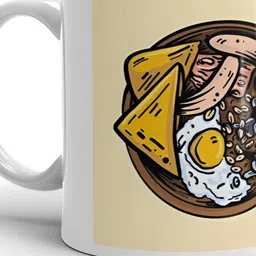 Mr UVD White & Brown Graphic Printed Ceramic Glossy Cups- 350 ml-picture-30