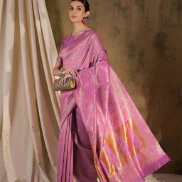 Maroosh Woven Design Zari Banarasi Saree-image-10