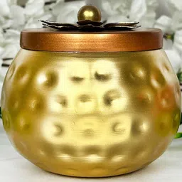 DIWAM HANDICRAFTS Gold Toned Metal Jar Home Gift Set-picture-36