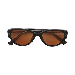 MacV Women Brown Lens & Black Oval Sunglasses with image 5