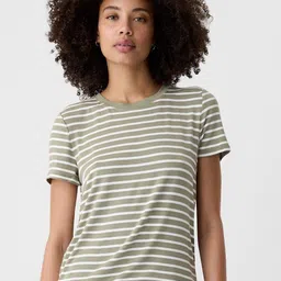 GAP Women Striped Round Neck Casual T-shirt-picture-22