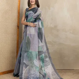 GULKEE FAB Floral Tissue Saree image 4