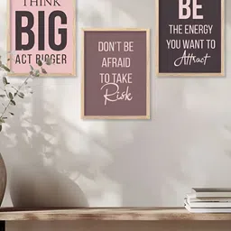 Kotart Brown & Purple 3 Pieces Wooden Motivational Painting Wall Arts-image-60