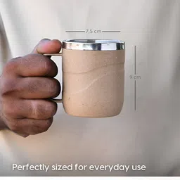 eha Beige 4 Pieces Textured Microwave Safe Mugs image 4