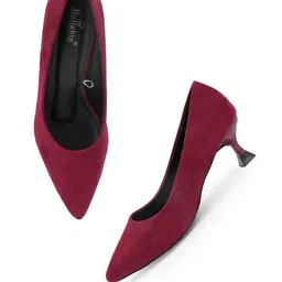 Dollphin Women Textured Suede Party Kitten Sandals image 5