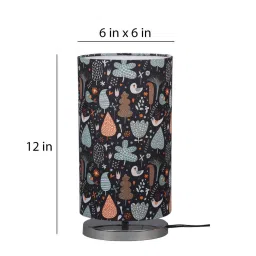 Shybird Table Multicolor Satin Shade Table Lamp With Silver Base By Green Girgit image 3