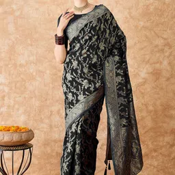 Sangria Woven Design Saree With Blouse Piece image 4