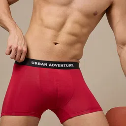 URBAN ADVENTURE Men Pack of 3 Anti-Bacterial Short Trunks 3UAM-005-T(BLACK-RED-LAGOON) image 5