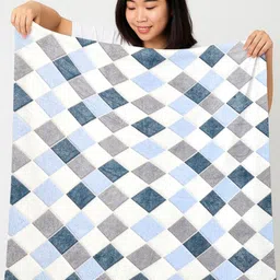 FABINALIV Blue & Blue Geometric Woollen Mild Winter 500 GSM Comforter image 3