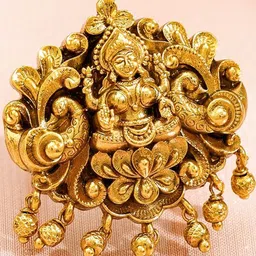 Rubans 18K Gold-Plated Goddess Lakshmi Adjustable Finger Ring-image-93