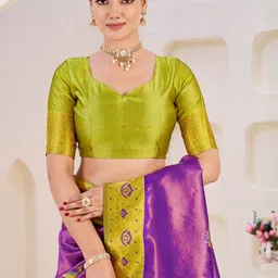 Tekson Woven Design Embroidered Banarasi Saree image 2